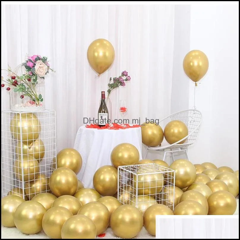50pcs rose gold metal balloon happy birthday party decoration wedding bedroom background wall balloon pab12090