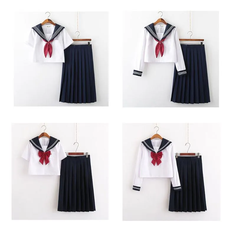 Completi di abbigliamento Abbigliamento quotidiano Uniforme da scolaretta Classe giapponese Navy Marinaio Uniformi scolastiche Studenti Vestiti per ragazze Anime COS SuitAbbigliamento
