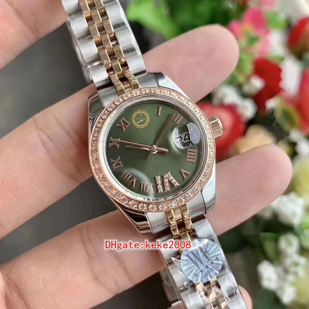 7 Estilo Relógio de Qualidade Perfeita Senhoras 28mm 279135 279175 Presidente Roman Diamond Dial Border CAL.2671 Movimento Automático Mecânico Feminino Mrs Relógios de pulso