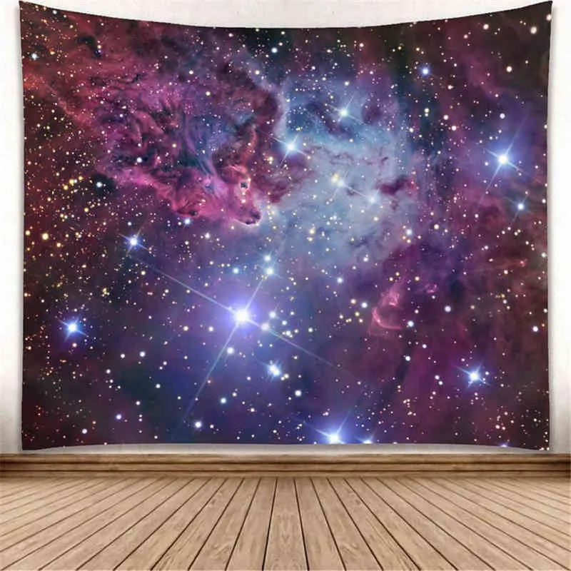 Galaxy Céleste Tapis Tenture Étoile Loup Hippie Tenture Psychédélique Boho Décor Maison Chambre Décoration Chambre Mur Tapis J220804