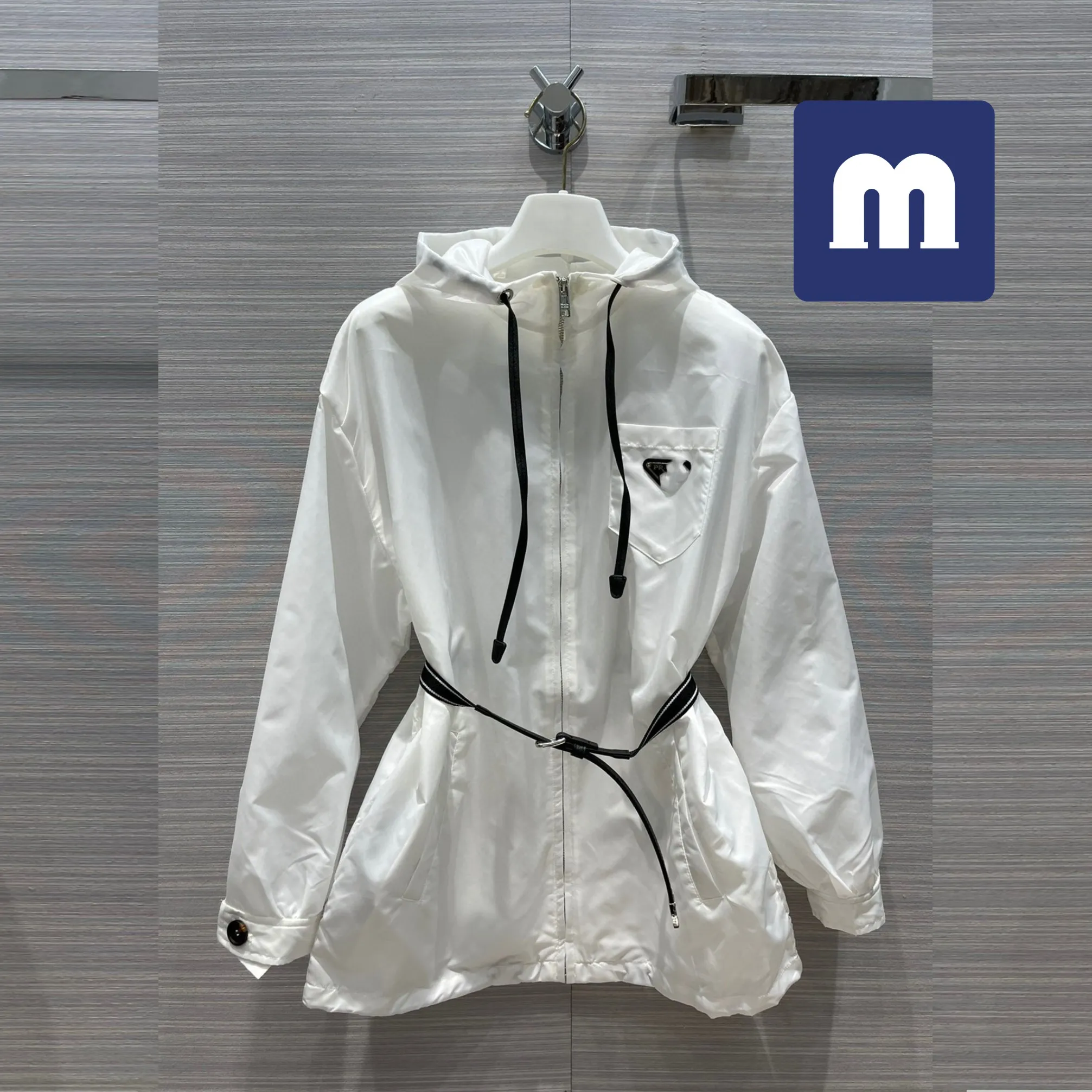 Medigo-100 Femmes Designer Veste avec capuche Mode Couleur unie Coupe-vent Vestes Casual Dames Veste Manteau Vêtements Taille S-L