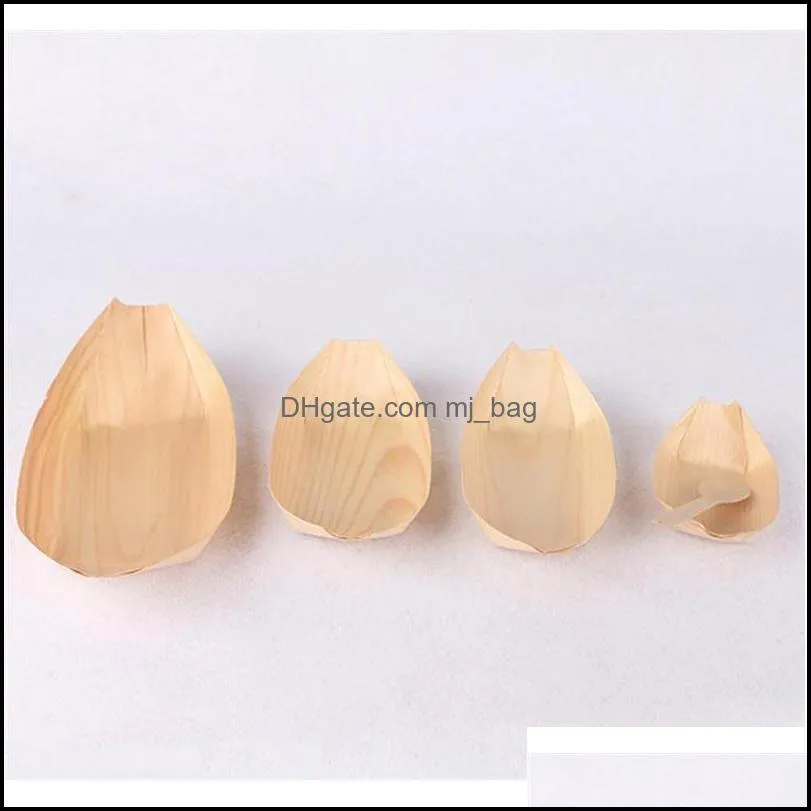 50Pcs Disposable Boat Shape Wooden Tray Natural Birch Wooden Serving Plates Dishes For Foods Snacks Nibbles Pzlr0