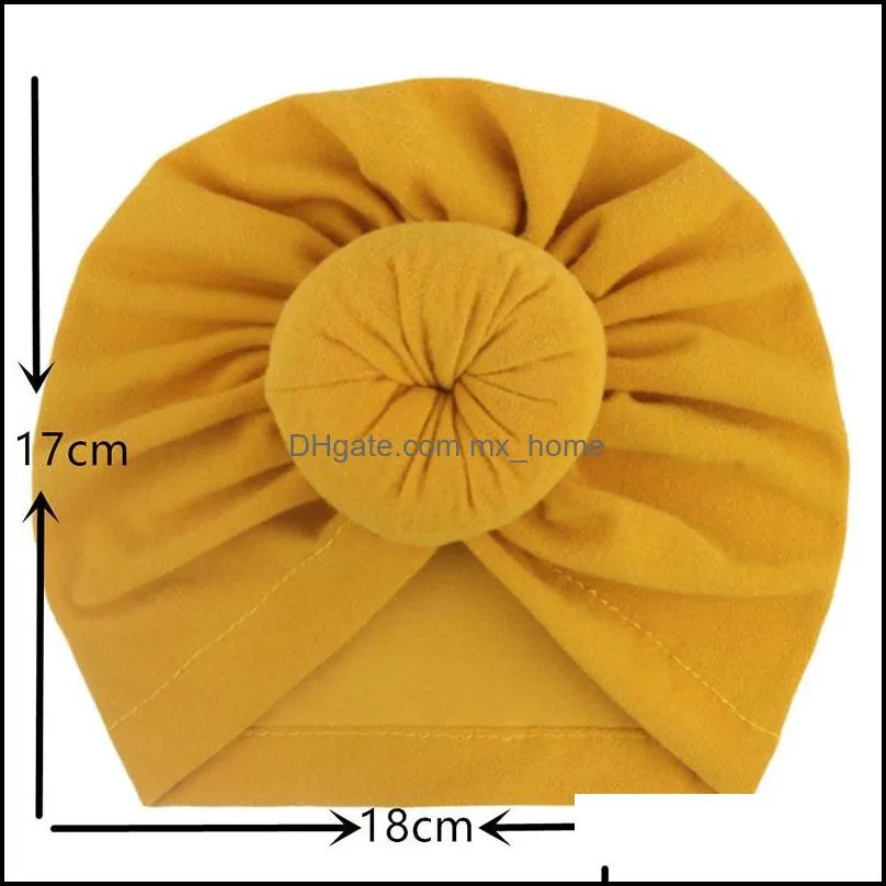 11 Colors Child Ears Cover Hats Europe Style Fashion Baby Indian Hat Children Turban Knot Head Wraps Caps