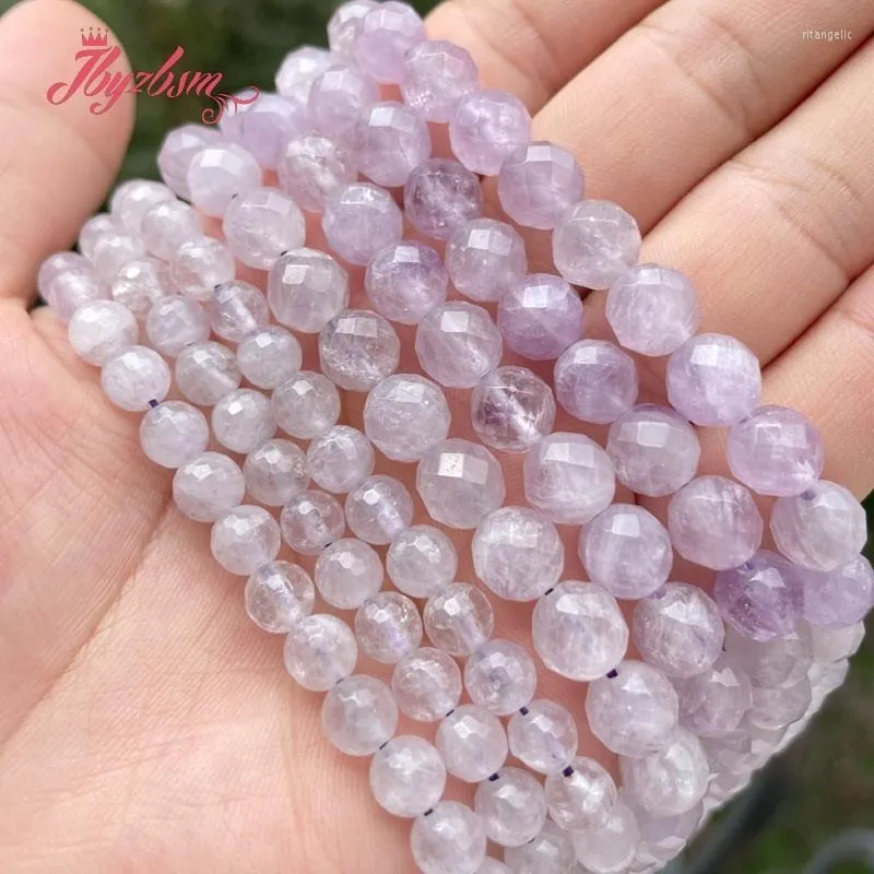 Other Faceted Round Light Purple Amethysts Crystal Natural Stone Loose Spacer Beads For DIY Women Men Necklace Bracelat Jewelry Making Rita2