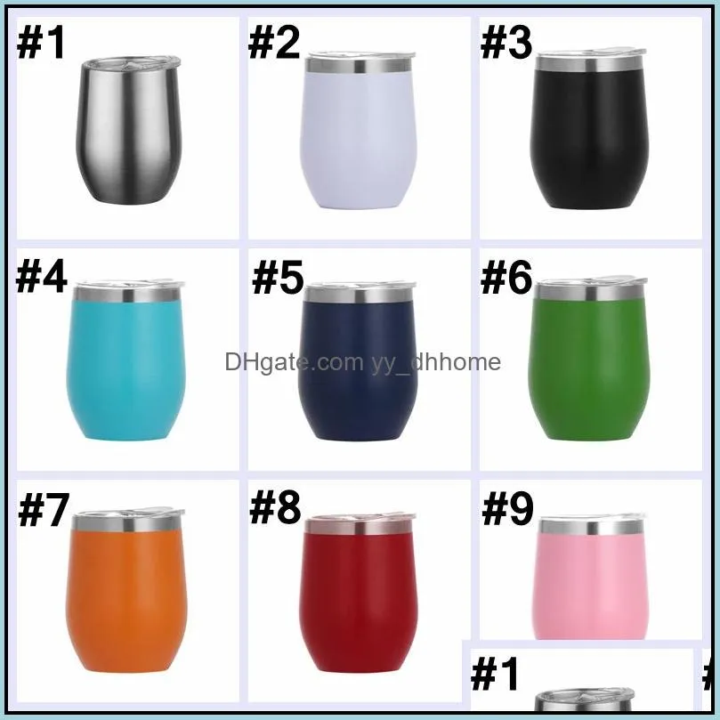 12oz wine tumbler egg cup mug stainless steel eggs shape cups glasses vacuum water bottle mini mugs drinkware yfa2271