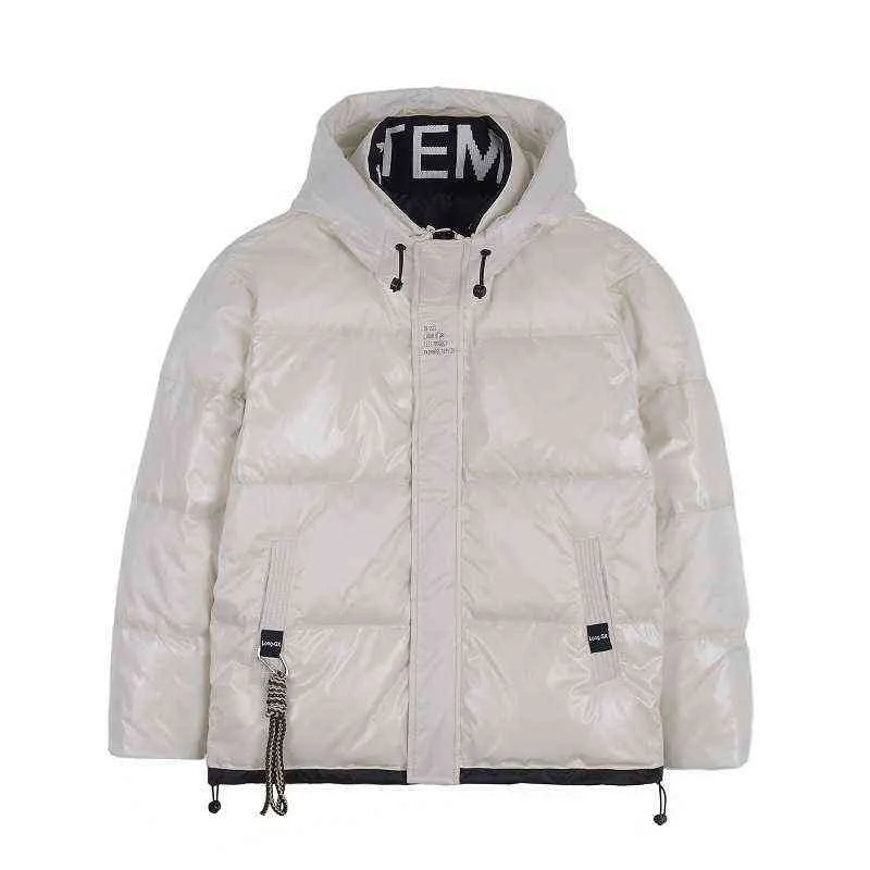 2021 Winter PU witte eend omlaag brood herenjas warm hoog grade jas mannen jas jas T220802