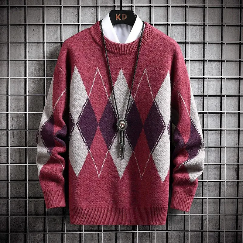 Mens red argyle clearance sweater