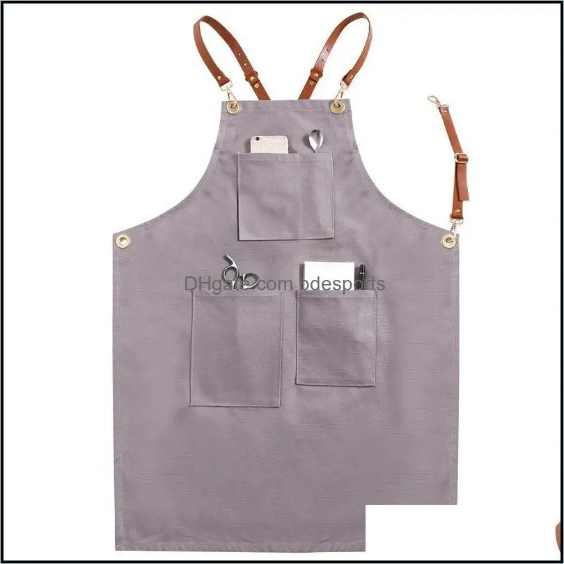 Aprons Canvas Wearproof Wome Cooking Apron Thicken Barber Chef Kitchen