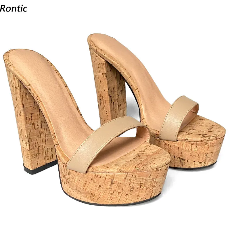 French Connection chunky cork style platform sandals in tan | ASOS