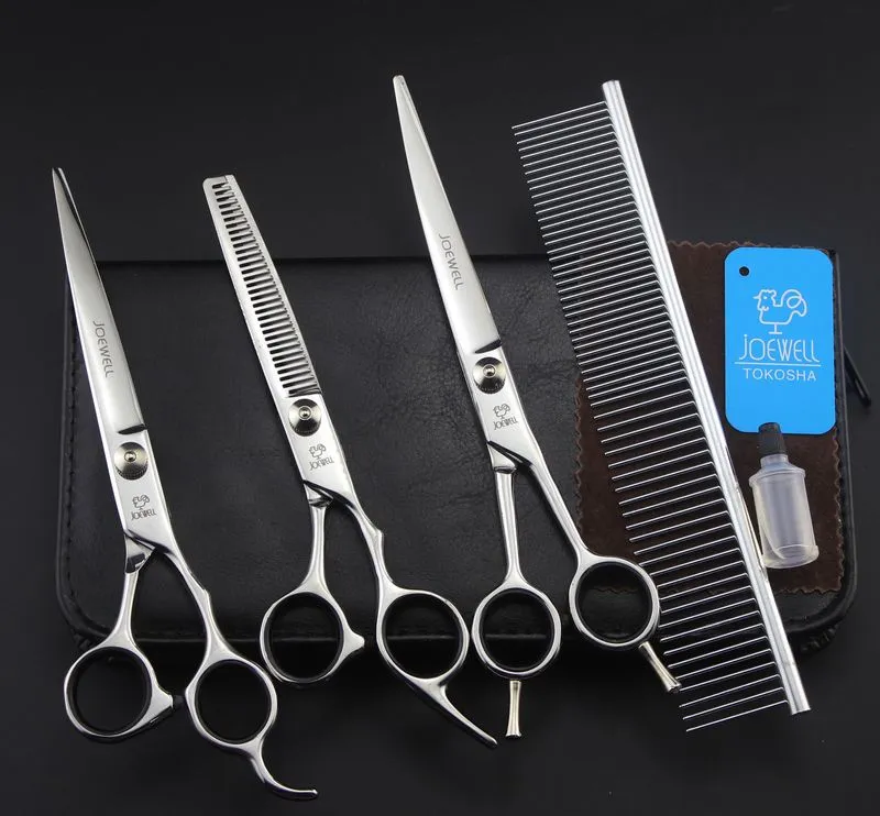 Joewell 7,0 polegadas 4CR Kit de tesoura de cabelo inoxidável de aço inoxidável