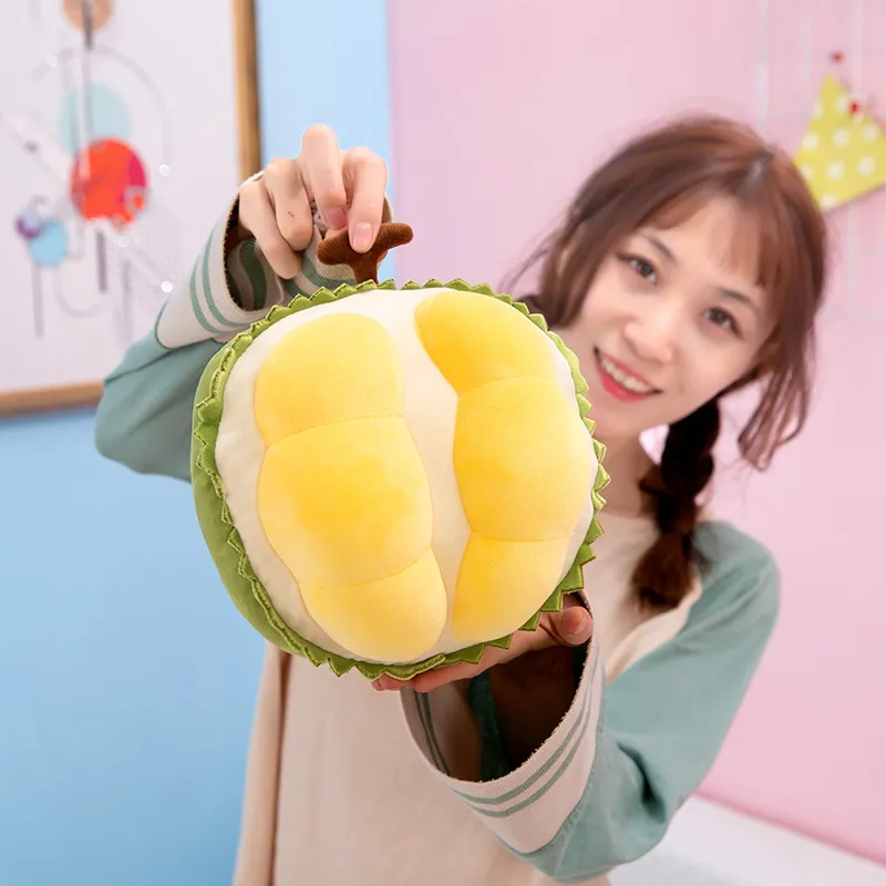 22 cm söta fruktdockor durian leksak orange fylld mjuk tecknad plysch dekor prop kuddstol kudde soffa barn födelsedagspresenter la400