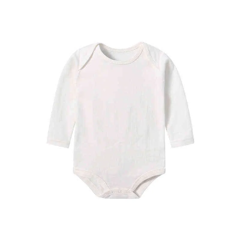 0-2y nyfödda babyflickor Långt skeeve fast färg Vit underkläder mjuk andningsbar romper ett stycke outfit Sunsuit klänning G220521