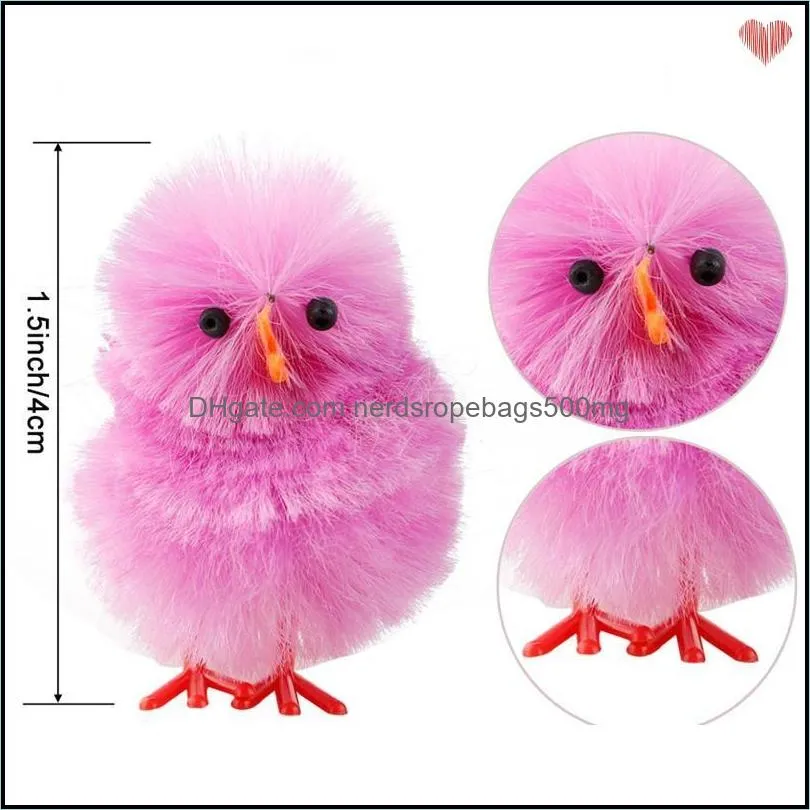 Party Supplies 36pcs Mini Easter Chick Simulation Cute Colorful Chicks Baby Chicks for Easters Egg Bonnet Decoration 164 N2