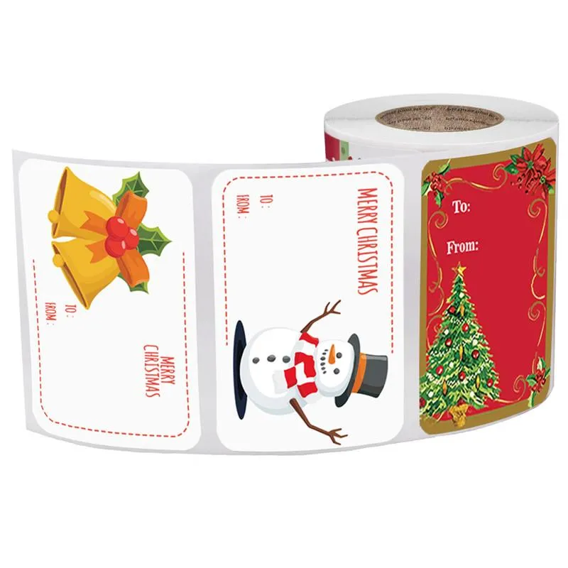 선물 랩 250/롤 스티커 크리스마스 날 장식 라벨 쓰기 축복 DIY 베이킹 패키지 봉투 문구 장식 Gift
