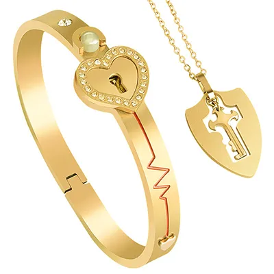 Love locket bracelet with key sales