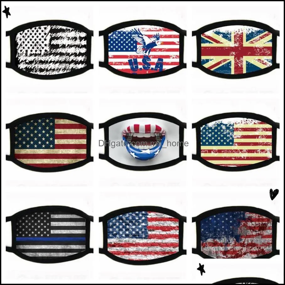 Trump America Face Mask Cartoon Printed Reusable USA flag 3D leopard print Anti Dust Washable Outdoor Mouth Cover Designer Masks