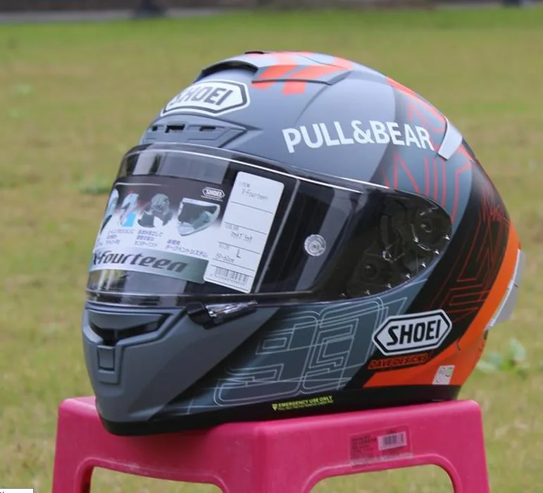 オートバイヘルメット SHOEI X14 ヘルメット X-Fourteen R1 60 周年記念エディション ブラック オレンジ フルフェイス レーシング Casco De Motocicl