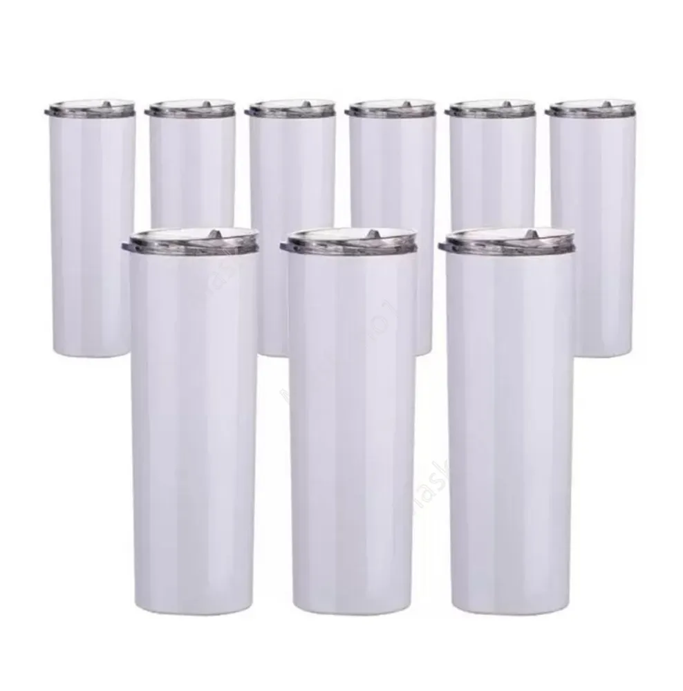 20oz sublimering blanks tumbler rak rostfritt stål mager tumlar dubbel vägg vakuum isolerad resemugg hav frakt 500 lots damm471