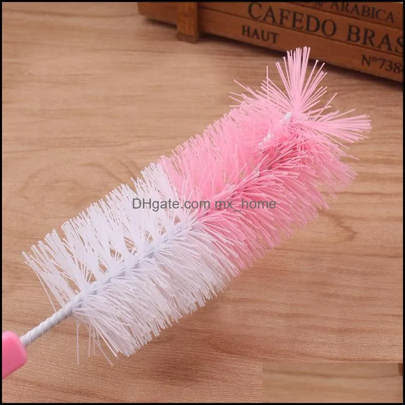 wholesale food grade baby milk bottle cleaning brush with hook mix colors convenient nipple feeding water cup brush dh0449 t03