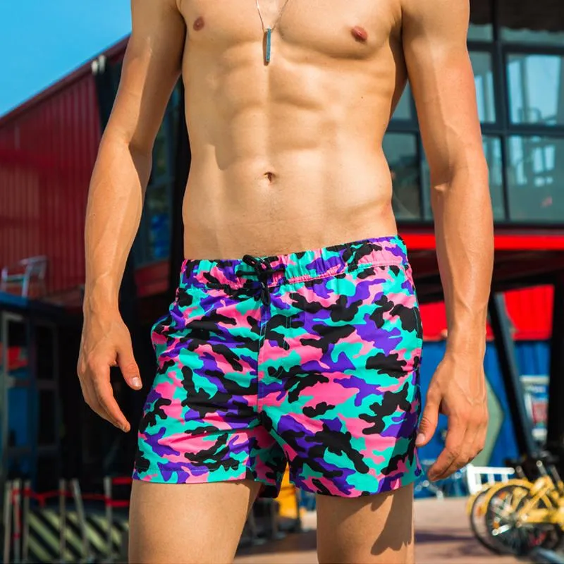 Herren Bademode Camouflage Gedruckt Männer Strand Freizeit Shorts Hosen Badeanzug Sunga Mann Badehose Boxer Spa BadeanzugMen's