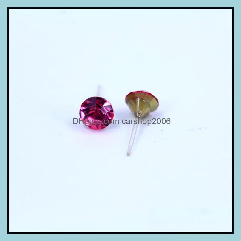 stud earrings hot sale plastic rod crystal earrings for women girl men party fashion jewelry wholesale free shipping 0318wh