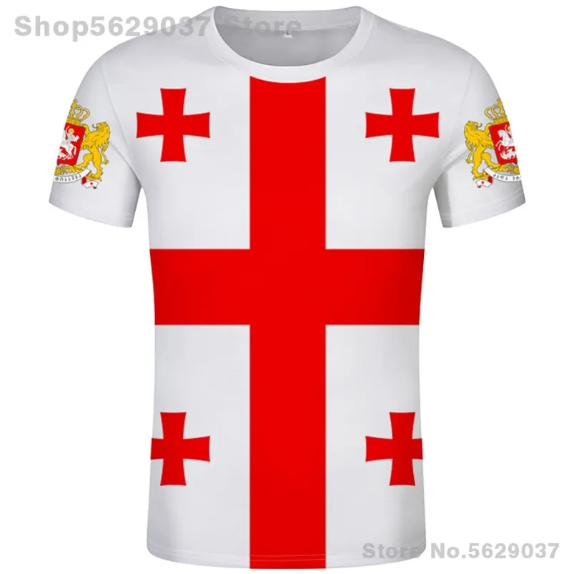 GÉORGIE t-shirt bricolage gratuit sur mesure nom numéro géo t-shirt drapeau de la nation ge imprimer république géorgienne pays po s vêtements 220702