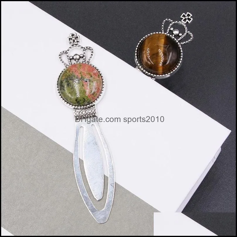 natural rose quartz turquoise stone bookmark jewelry accessories learning material sports2010