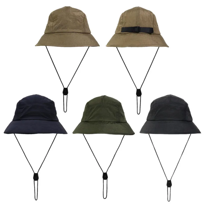 Bucket Hat Foldable Fisherman Hats Unisex Outdoor Sunhat Hiking Climbing Hunting Beach Fishing Adjustable Men Draw String Cap 220621