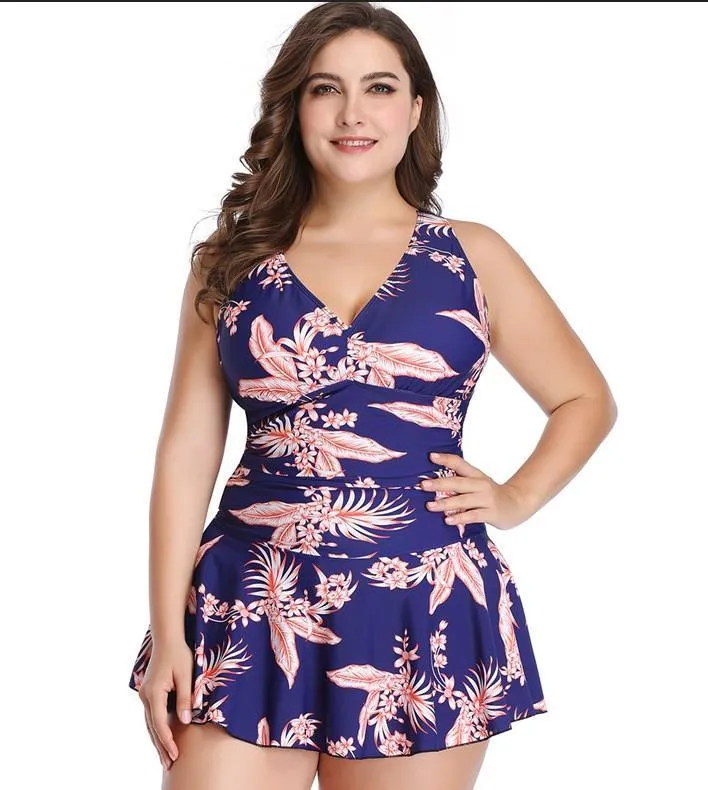 Women's Plus Size Swimwear 3XL Women Skirt Bikini Dress Set Push Up One-piece Swimsuit Bathing Suit Swimming SuitWomen's