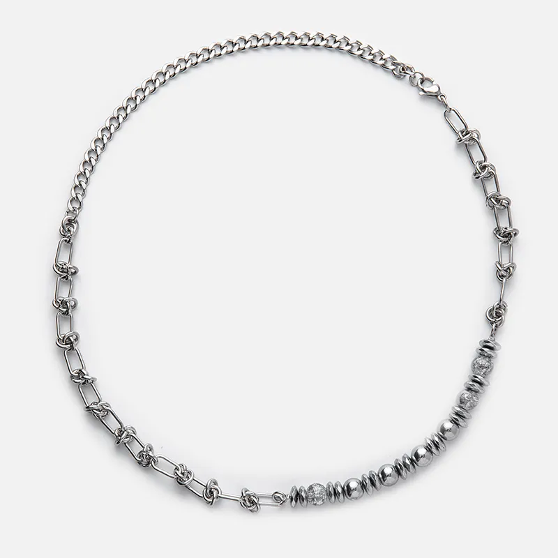 G-Overshare Nischennaht-Design-Halskette, geplatzte Perlen, glänzend, Persönlichkeit, modisch, cooler Schmuck für Männer und Frauen