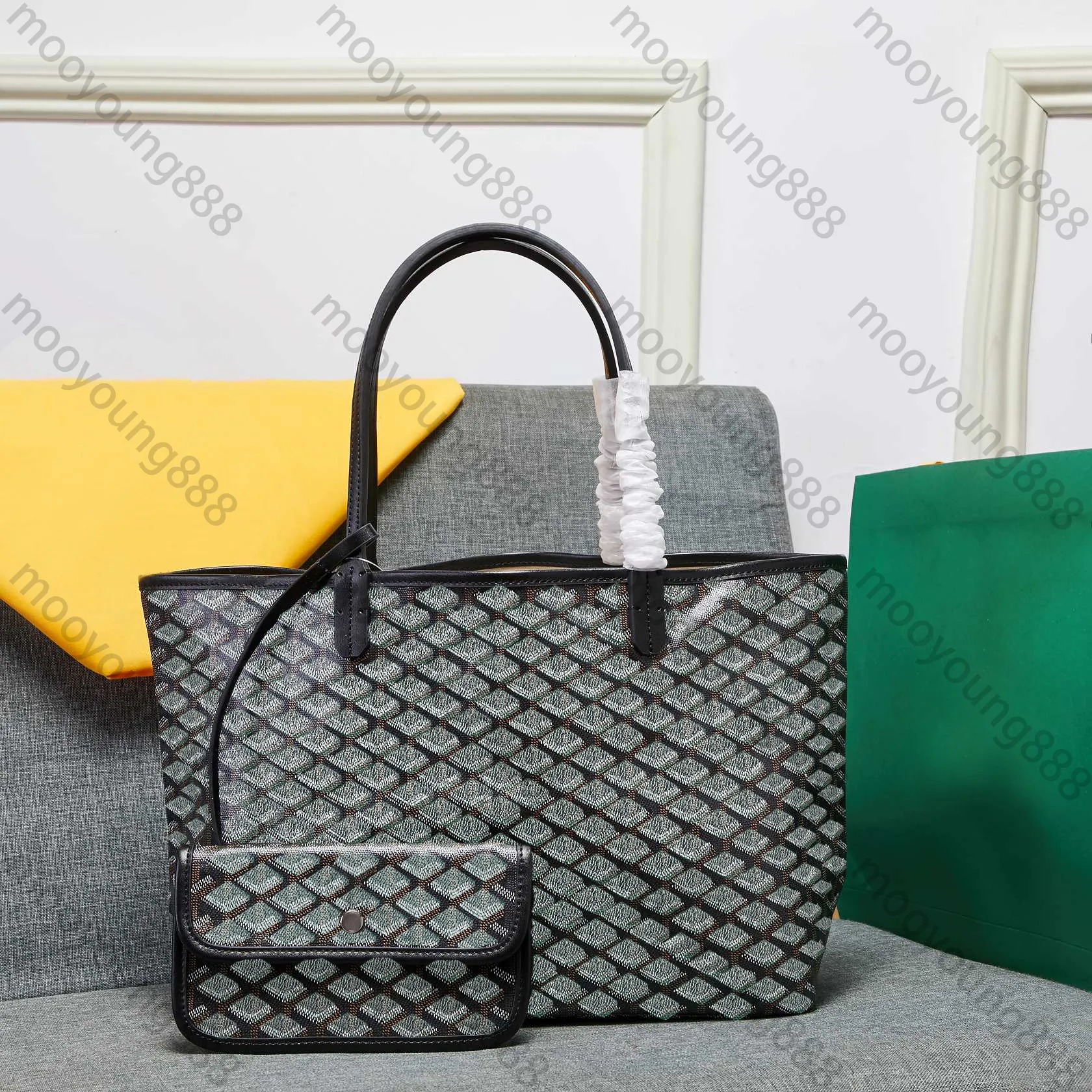10a Top Tier Quality Luxury Designers väska stor quiltad duk på riktig läder shoppingväska svart handtag handväska liten mynt handväska vintage axelväska med dammpåse