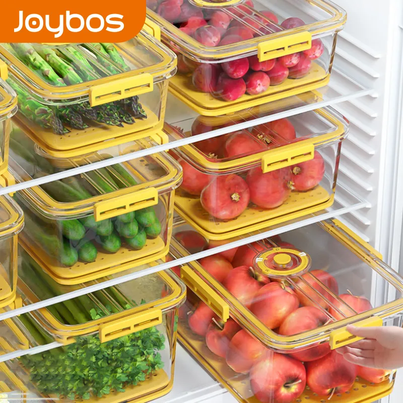 주방 저장 식품 주최자 컨테이너 애완 동물 씰 안정된 캔 냉장고 고용량 신선한 계란 야채 과일 상자 220507
