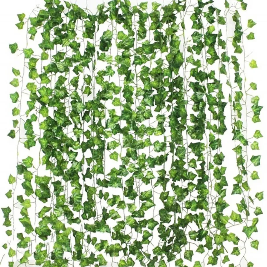 Décorations de jardin 230cm vert soie artificielle suspendue feuille de lierre guirlande plantes vigne feuilles de raisin maison salle de bain décoration jardin fête décor