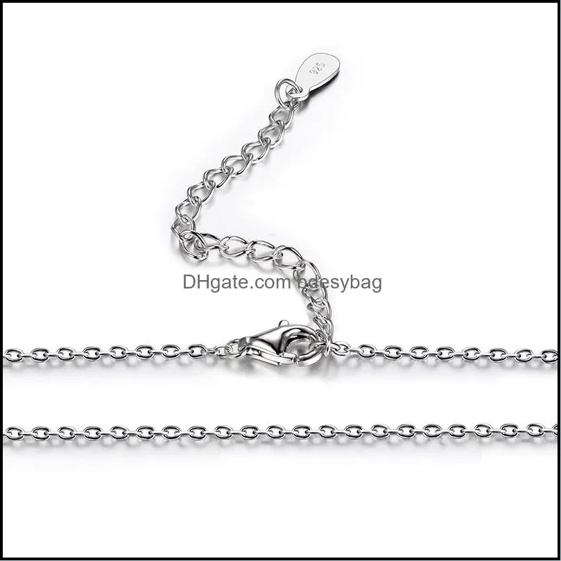 attagems classic basic 100% 925 solid sterling silver necklace chain 40cm 45cm 50cm fine jewelry fashion pendant link