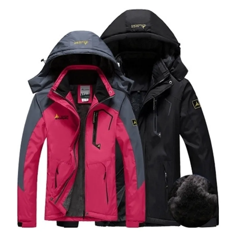 Women Men Winter Waterproof Fish Hood Autumn Spring Thermal Warm Plus Size Trek Hike Camp Ski Climb Fur Outdoor Jackets Coat 201127