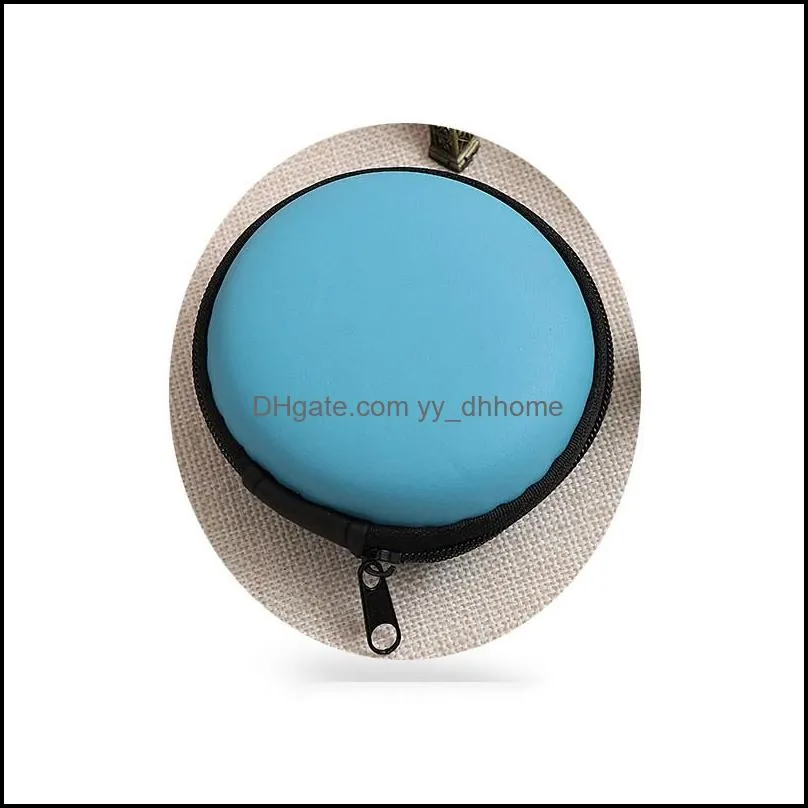 Fashion Mini Round Coin Purse Earphone Storage Black Box Women Gift Key Fabric Small Tote Zipper Headphone Case Hot Sale 0 95ds G2