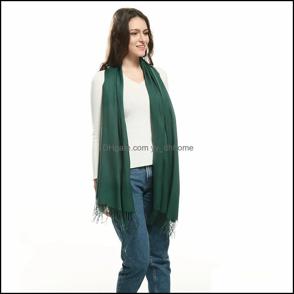 new autumn winter warm scarf men women cashmere fashion tassel shawl scarves solid color thermal unisex scarves vtky2138