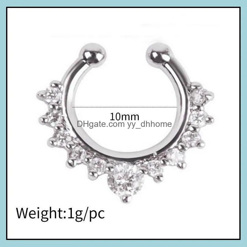 C-shaped Nose Ring Stainless steel Non-perforated False Nose Rings Sterling Silver Jewelry for Women Wholesale