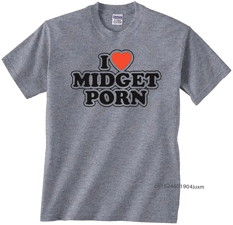 100 코튼 T 셔츠 남성 재미 있은 티셔츠 I Love Midget Porn T Shirt 참신 탑 성인 선물 의류 220705