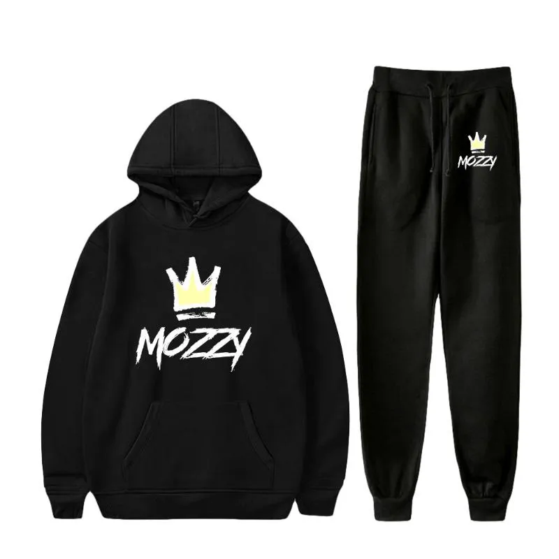 Men's Tracksuits Mozzy Casual Fashion Fall Suit Hoodies Sportswear Hoodie Sweatshirt Pant Two PieceSetMen's