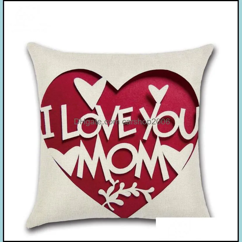 pillow case mother`s day decorative pillows cover linen sofa cushion covers with zipper closure home decor 18 designs wholesale