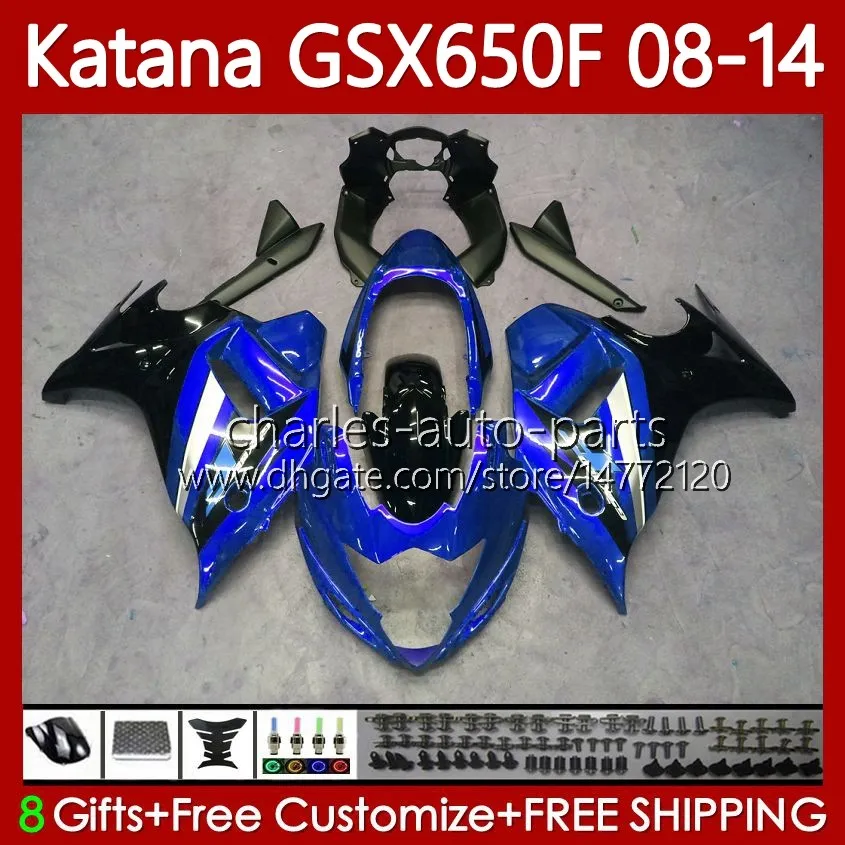 Bodywork For SUZUKI KATANA GSXF 650 GSX-650F GSX650F GSXF650 Blue black 2008 2009 2010 2011 12 13 14 120No.108 GSX 650F GSXF-650 08 09 10 11 2012 2013 2014 OEM Fairings