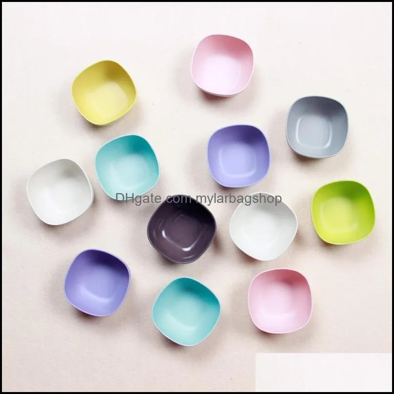 pure color mini bowl fruit snack bowls small bamboo fiber seasoning bowl kitchen tableware