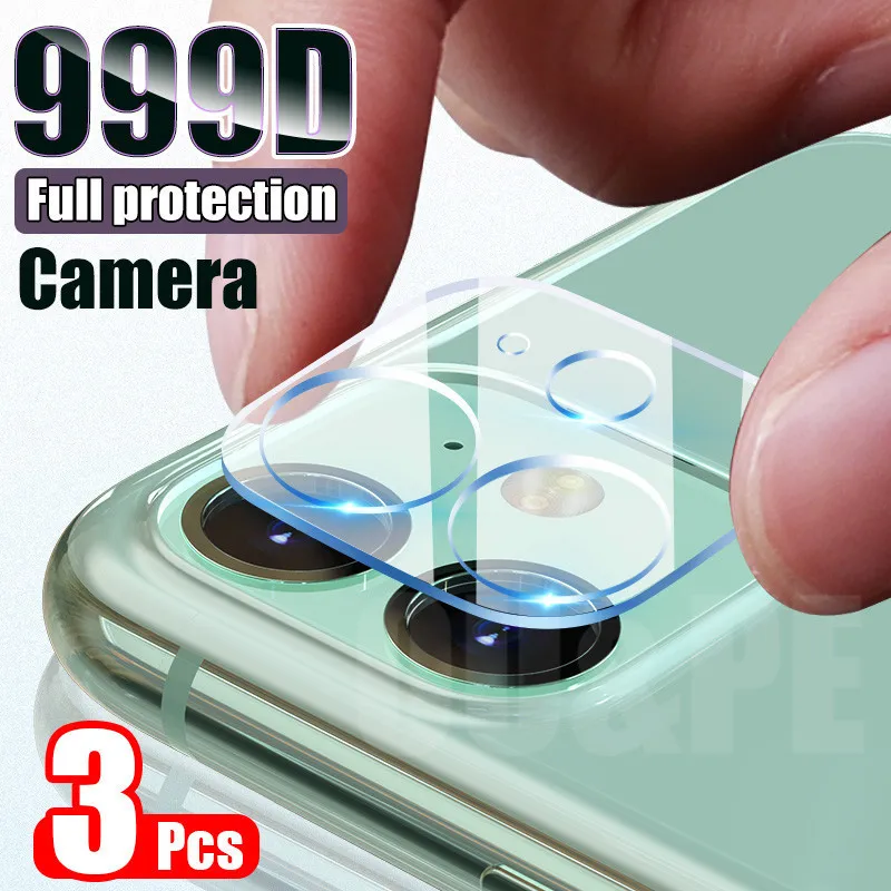 3pcs Camera-lins Härdat glas för iPhone 11 12 Pro XS Max X XR Skärmskydd på 11 7 8 6 6s plus se