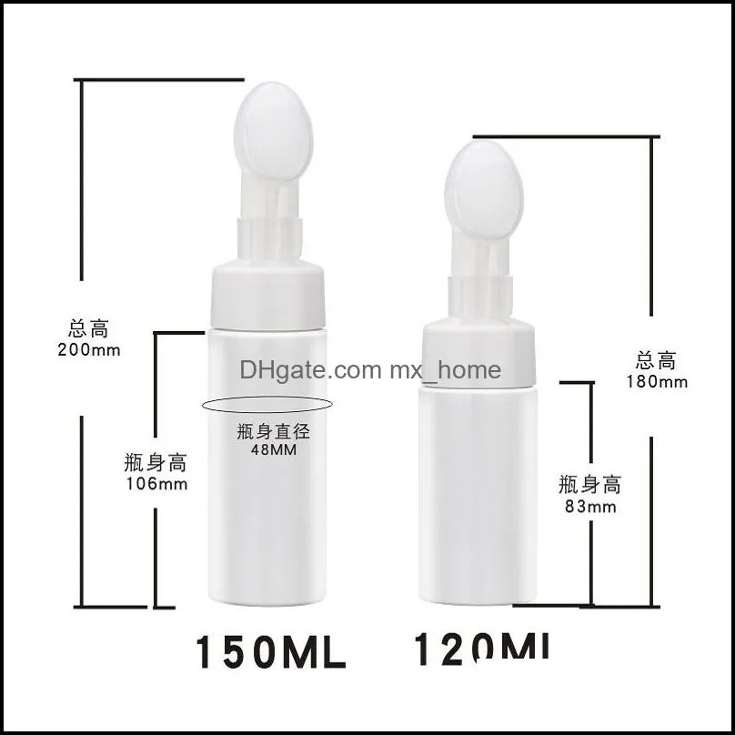 120ml 150ml New Foaming bottle, cleansing and washing silicone brush, mousse massage facial cleansing bottle Hot sale