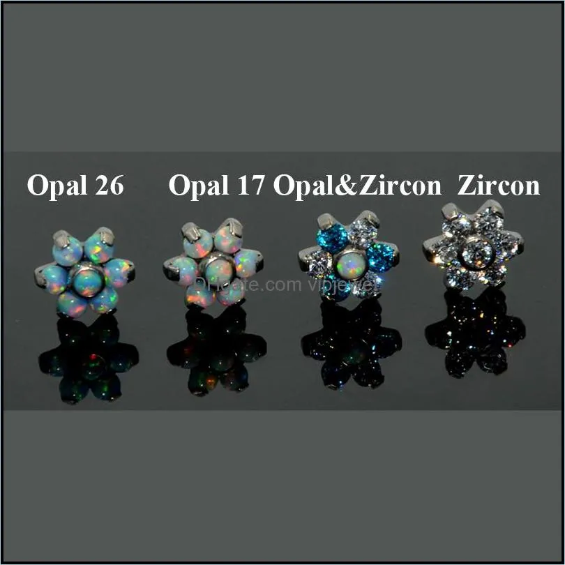 1pcs g23 titanium prong set fire opal ear tragus cartilage studs helix tragus piercing barbell body jewelry stud earring