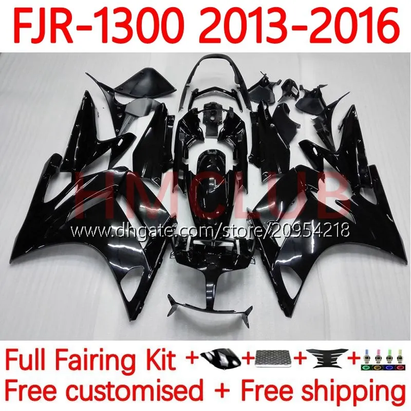 Yamaha için OEM Fairings FJR-1300 FJR 1300 A CC FJR1300A 2001-2016 Yıl Moto Vücut 38NO.0 FJR1300 13 14 15 16 FJR-1300A 2013 2014 2015 2016 Tam gövdeli kiti Parlak Siyah