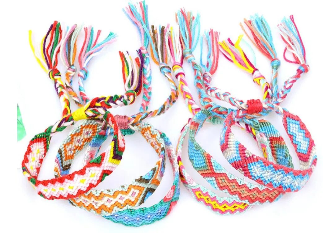 12 Bracelets D'amitié Tissés à La Main - Arc-en-ciel, Pour Homme, Femme, Enfant