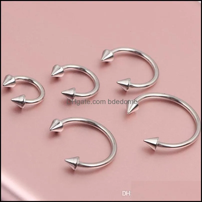 black silver cone horseshoe bar piercing body jewelry nose hoop nose ring 100pcs/lot eyebrow bar lip labret jewelry255g