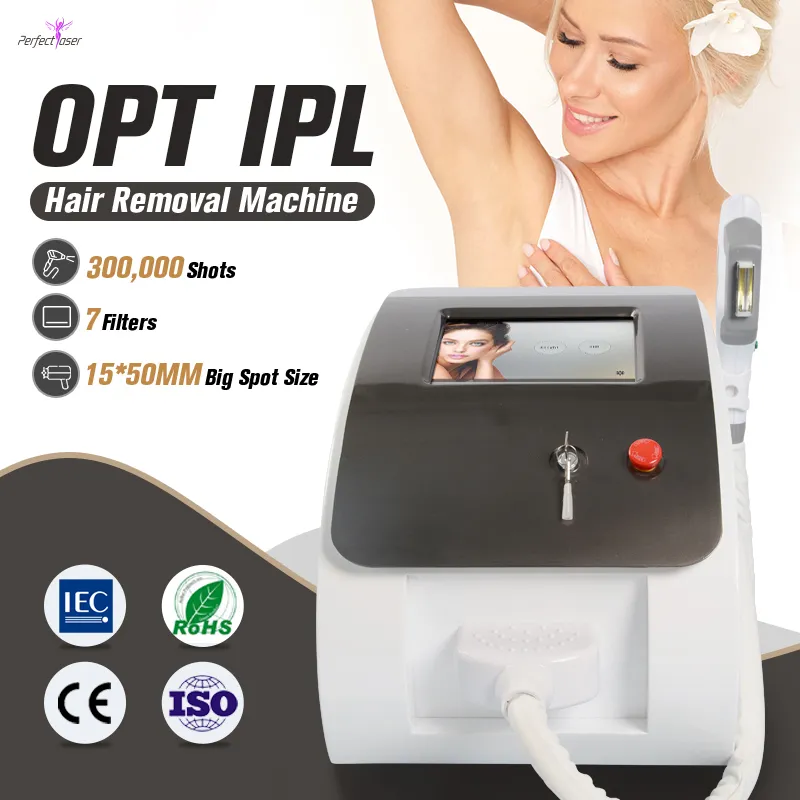 Ett handtag IPL Laser Skin Rejuvenation Lazer Hair Removal Machine Pigmentering Elight Vascular Acne Removal Device